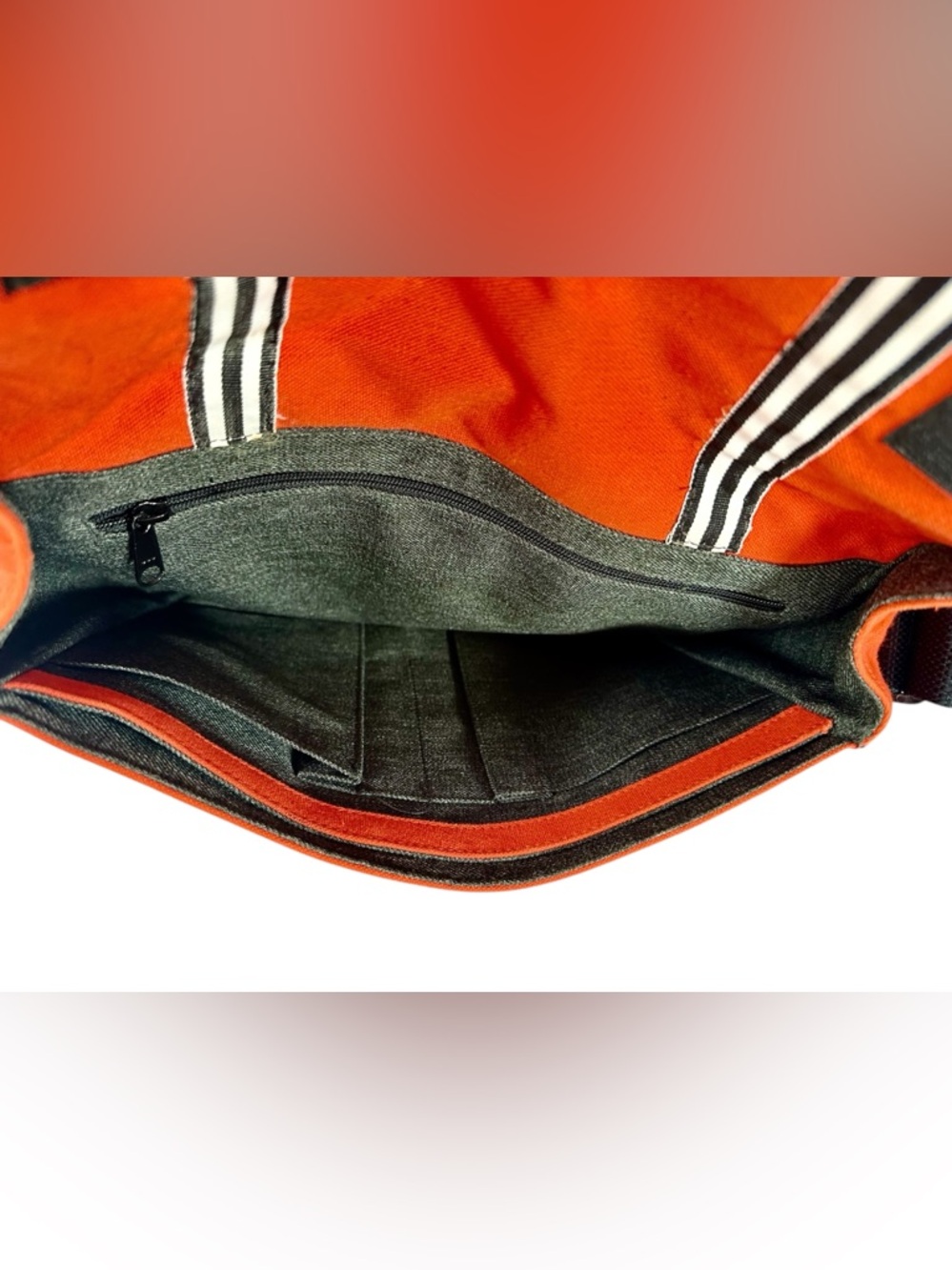 Kate Spade Orange Canvas Messenger/ Laptop Bag Unisex - Picture 6 of 10